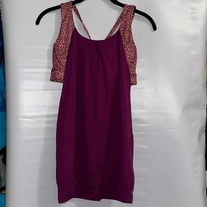 Lululemon Nouveau Limits Tank Regal Plum Miss Mosaic Peach Fuzz size 8 in